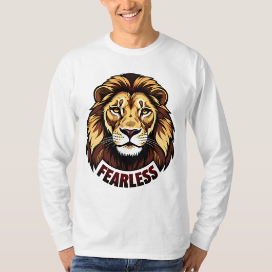 Fearless_d.no.1- by Maaya_P, Men長袖白 Tシャツ (正面)