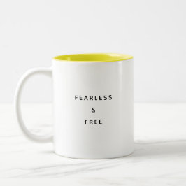 Fearless & Free Typography Modern Two-Tone Mug ツートーンマグカップ