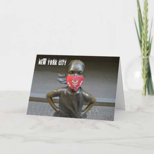 Fearless Girl w/embroided mask, NYC - H card カード (正面)