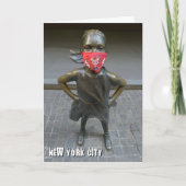 Fearless Girl w/embroided mask, NYC - V card カード (正面)