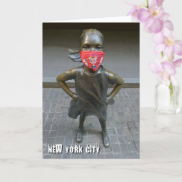 Fearless Girl w/embroided mask, NYC - V card カード