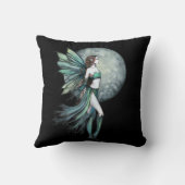 Fearless Green Fairy Fantasy Art by Molly Harrison クッション (裏面)