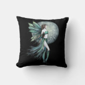 Fearless Green Fairy Fantasy Art by Molly Harrison クッション (正面)