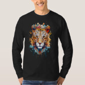 Fearless Jaguar Face Big Cat Lover Print Art Graph Tシャツ (正面)