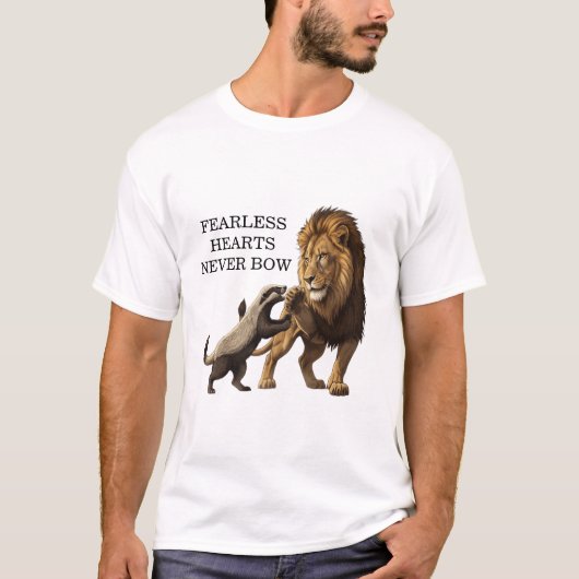 Fearless Lion T-Shirt – Bold Spirit, Brave Heart Tシャツ (正面)
