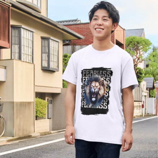 Fearless Roar – Bold Lion Graphic Design Tシャツ