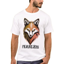 Fearless WolfスローガンTシャツ – Freefit クラシックCot