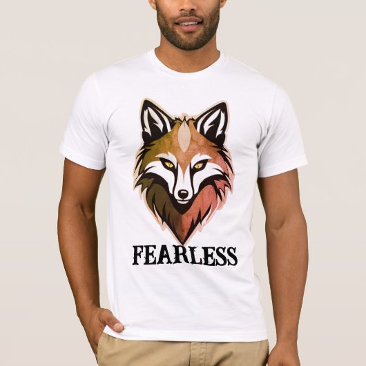 Fearless Wolf Tシャツ – Freefit Premium Cotton Sli (正面)