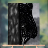 Fearlessly Watching – Hand-Drawn Wolf アクリルサイン (ニュートラル)