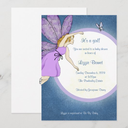 Feary Baby Shawerの招待 招待状 (正面/裏面)