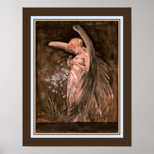 『Feary in Irises』ドリス·ホイーラー1888年頃 ポスター