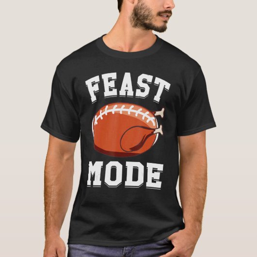 Feast Mode Football Turkey  Thanksgiving  Men Boys Tシャツ (正面)