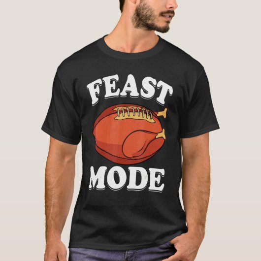 Feast Mode Football Turkey  Thanksgiving  Men Boys Tシャツ (正面)