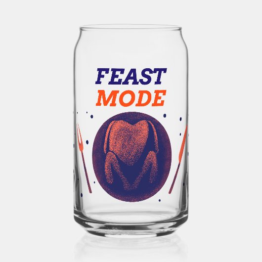 Feast Mode – Funny Thanksgiving Can Glass ガラス缶 (正面)