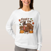 FEAST MODE: ON おもしろサンクスギビング Tシャツ (正面)
