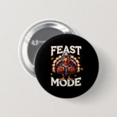Feast Mode Turkey Vintage Football Thanksgiving Sh 缶バッジ (正面&裏面)