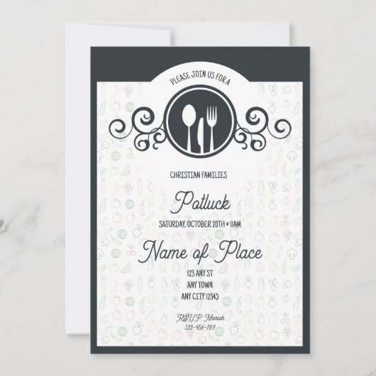 Feast of Faith Family Potluck Invitation 招待状 (正面)