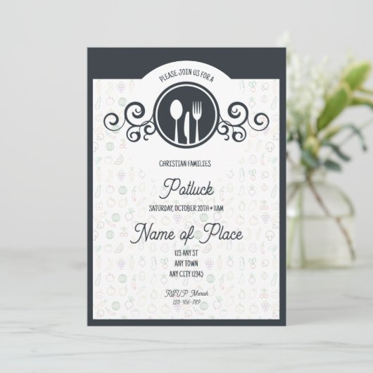 Feast of Faith Family Potluck Invitation 招待状 (スタンド正面)