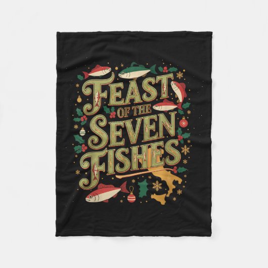 Feast Of The Seven Fishes Festive Italian Holiday  フリースブランケット (正面)