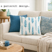 feather and fern blues pattern クッション