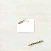 feather art brown and white personalize it ポストイット (デスク上)