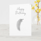 Feather blown by the wind カード (黄色い花)