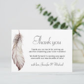 Feather Bohemian Gender Neutral Thank you 招待状 (スタンド正面)
