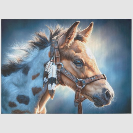 Feather Bridle Western Foal Decoupage 薄葉紙 (正面)