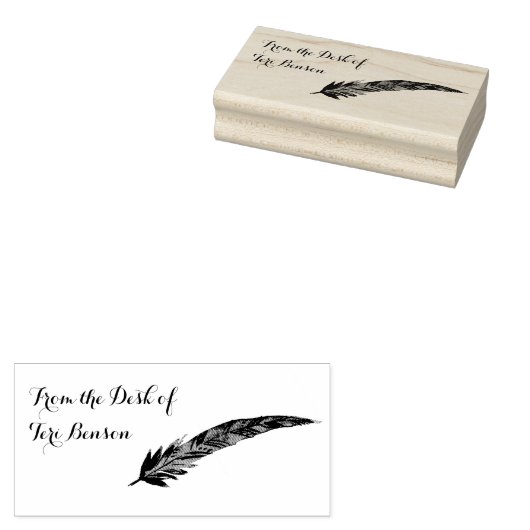 Feather from the Desk of Rubber Stamp - Boho ラバースタンプ (押印)