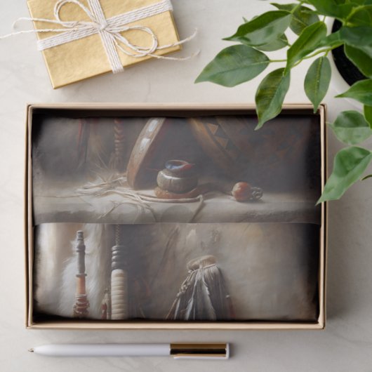 Feather Headdress & Tribal Pot Decoupage 薄葉紙 (ギフト)