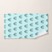 Feather heart in soft green バスタオルセット (ハンドタオル)