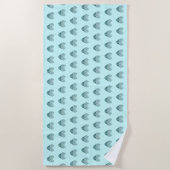 Feather heart in soft green ビーチタオル (正面)