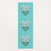 Feather heart in soft green ヨガマット (正面)