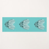 Feather heart in soft green ヨガマット (正面(横))