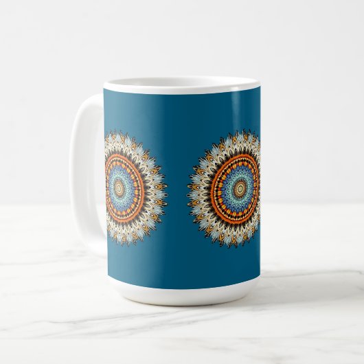 Feather Mandala Mug コーヒーマグカップ (正面左)