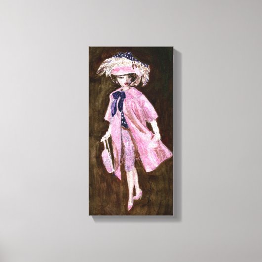 Feather, Mauvy Silk & Suede：マティス人形ファッション キャンバスプリント (正面)