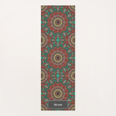 Feather of Life Mandala patternレトロ名前をカスタムする ヨガマット (正面)