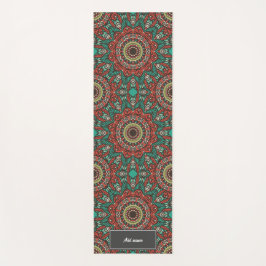 Feather of Life Mandala patternレトロ名前をカスタムする ヨガマット