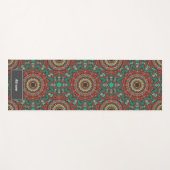 Feather of Life Mandala patternレトロ名前をカスタムする ヨガマット (正面(横))