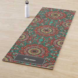 Feather of Life Mandala patternレトロ名前をカスタムする ヨガマット