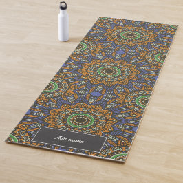 Feather of Life Mandala patternレトロ名前をカスタムする ヨガマット