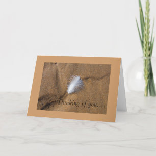 Feather on 空白の Sand 考え of You Card カード