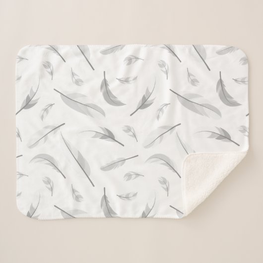 Feather pattern シェルパブランケット (正面(横))