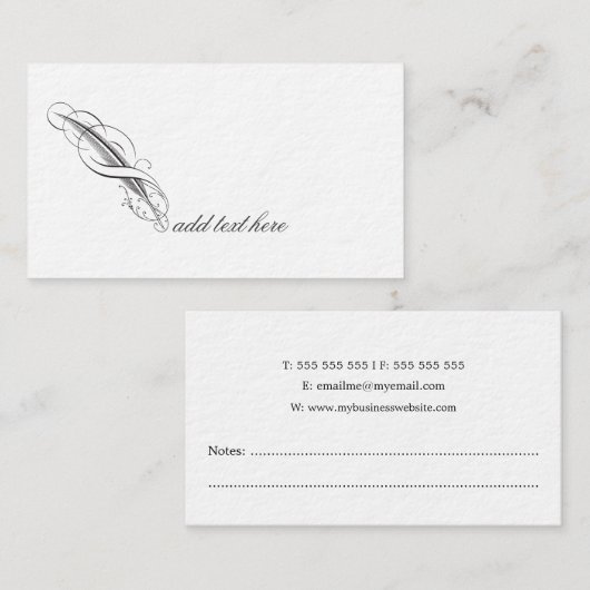 Feather Quill作家ライターエディタ出版 名刺 (正面/裏面)