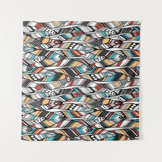 Feather seamless pattern タペストリー (正面(横))