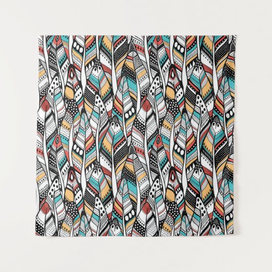 Feather seamless pattern タペストリー (正面)