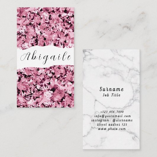 Feather Vectorシームレスなヴィンテージダイヤモンドビジネス 名刺 (正面/裏面)