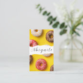 Feather VectorシームレスなヴィンテージドーナツBusiness Ca 名刺 (スタンド正面)