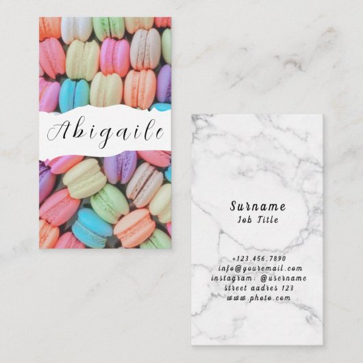 Feather Vectorシームレスなヴィンテージマカロン事業 名刺 (正面/裏面)