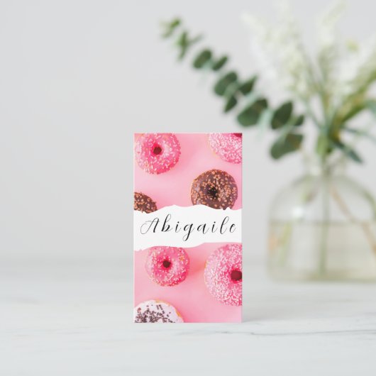 Feather Vectorシームレスヴィンテージドーナツ 名刺 (スタンド正面)